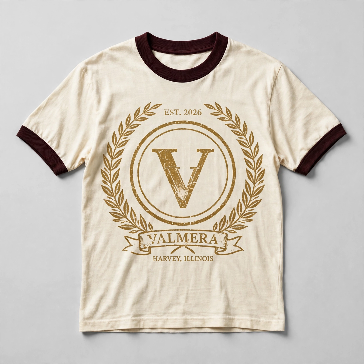 VALMERA Vintage Crest Ringer Tee